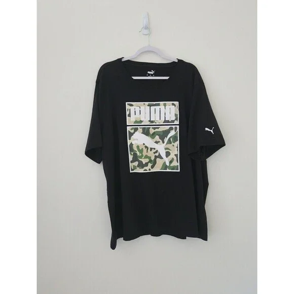 Puma One Shot Camo T-Shirt Mens Size 4XL Black Graphic Crew Neck Short Sleeve - Picture 2 of 7